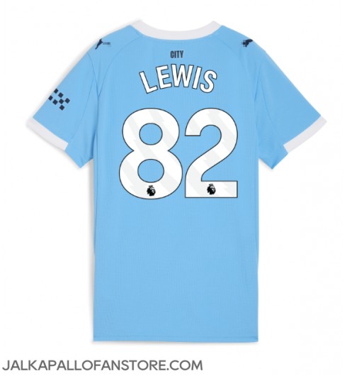 Manchester City Rico Lewis #82 Kotipaita Naisten 2025-26 Lyhythihainen Manchester City Rico Lewis #82 Kotipaita Naisten 2025-26 Lyhythihainen